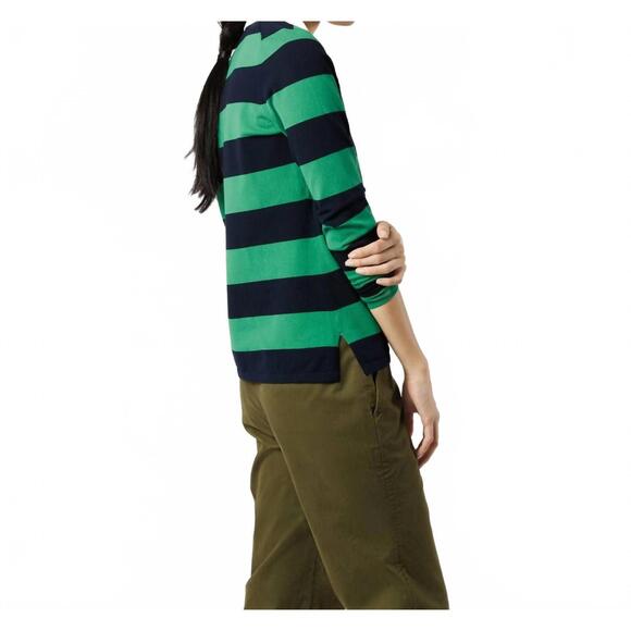 NEW ANN MASHBURN georgina rugby sweater in kelly green ice cotton - Picture 5 of 6
